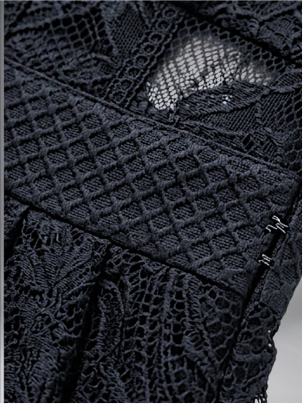 Little Mistress Black Lace Ruffle Midi Dress – Size 6 - Picture 13 of 14